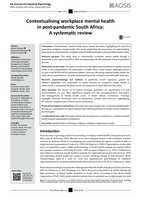 Contextualising workplace mental health in post-pandemic South Africa : A systematic review
