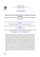 Evaluation of Intercity Public Transport Service Quality and Passenger Patronage