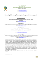 Harnessing solar energy technologies : A response to the energy crisis