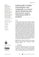 Exploring effect variables on learning first-year mathematics in a context specific blended learning environment: lessons following the pandemic