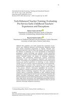 Tech-enhanced teacher training : Evaluating pre-service early childhood teachers’ experiences and perceptions