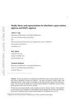 Duality theory and representations for distributive quasi relation algebras and DInFL-algebras