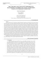 The variables that influence performance measurement to improve planning and decision making in oversight committees