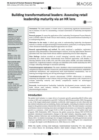 Building transformational leaders: Assessing retail leadership maturity via an HR lens