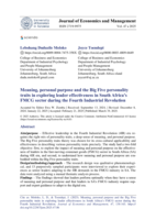 Meaning, personal purpose and the big five personality traits in exploring leader effectiveness in South Africa’s FMCG sector during the fourth industrial revolution