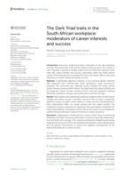 The dark triad traits in the South African workplace: moderators of career interests and success