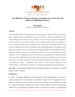 The affordances of code-switching: a systematic review of its roles and impacts in multilingual contexts