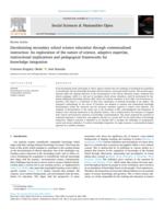 Decolonizing secondary school science education through contextualized instruction : An exploration of the nature of science, adaptive expertise, instructional implications and pedagogical frameworks for knowledge integration