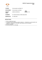 Communication and Media 1A