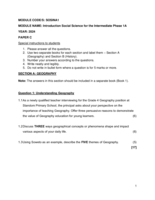 Introduction Social Science for the Intermediate Phase 1A