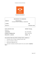 INTRODUCTION TO GENERAL CHEMISTRY
