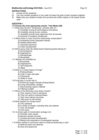 Biodiversity and Ecology