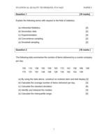 STATISTICAL QUALITY TECHNIQUES