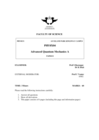 Advanced quantum mechanics A 