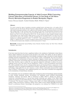 Building entrepreneurship capacity of adult learners while converting literacy education to functional literacy: A case study of lift above poverty alleviation programme in Ibadan metropolis, Nigeria