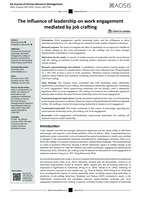 The influence of leadership on work engagement mediated by job crafting
