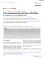 Future pathways for net zero emission: Analyzing the Nexus of entrepreneurship and ecological sustainability development in developed economies
