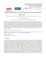 Ineffectiveness in African policy responses to the COVID-19 pandemic