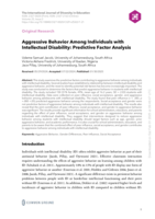 Aggressive behavior among individuals with intellectual disability: Predictive factor analysis