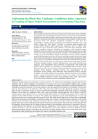 Addressing the black-box challenge: Confidence index approach to grading of open-ended assessments in accounting education 