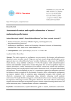 Assessment of content and cognitive dimensions of learners' mathematics performance