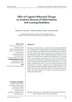 Effect of cognitive behavioral therapy on academic burnout of gifted students with learning disabilities
