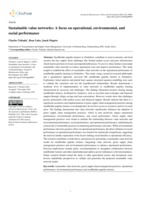 Sustainable value networks: A focus on operational, environmental, and social performance