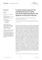 A mixed method approach to validating barriers to safety incentives implementation in the Nigerian construction industry
