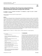 Effectiveness of sunflower oil as prospective cutting fluid during minimum quantity lubrication turning of AISI 1024 Steel
