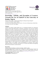 Knowledge, attitude, and perception of learners towards the Use of ChatGPT in the university of Ibadan, Nigeria