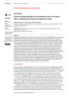 Climate change adaptation by smallholder farmers in Southern Africa : a bibliometric analysis and systematic review
