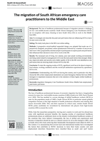 The migration of South African emergency care practitioners to the Middle East
