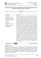 An Enquiry into learners' disengagement from schooling-South African secondary schools : Teachers' perspective