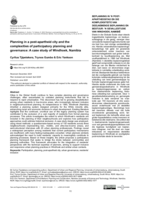 Planning in a post-apartheid city and the complexities of participatory planning and governance: A case study of Windhoek, Namibia