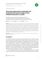Theoretical approaches to equitable and sustainable curriculum design in post- pandemic education in Jordan