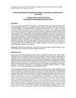 University students' acceptance of hybrid learning at a South African university