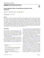 Disentangling the effects of task difficulty and effort on flow experience
