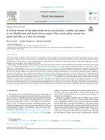 A critical review of the state-of-the-art on social policy, conflict and peace in the Middle East and North Africa region: Why social policy matters for peace and why it is also not enough