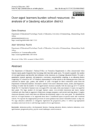 Over-aged learners burden school resources: An analysis of a Gauteng education district