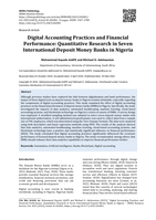 Digital accounting practices and financial performance: Quantitative research in seven international deposit money banks in Nigeria