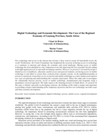 Digital technology and economic development : The case of the regional economy of Gauteng province, South Africa