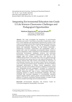 Integrating Environmental Education into Grade 11 Life Sciences Classrooms: Challenges and Pedagogical Opportunities