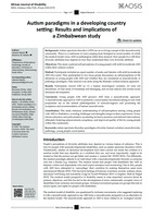 Autism paradigms in a developing country setting: Results and implications of a Zimbabwean study