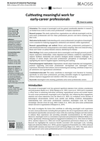 Cultivating meaningful work for early-career professionals