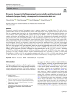 Dynamic changes in the hippocampal memory index and biochemical indices in Sprague Dawley rats exposed to intrauterine kola nut