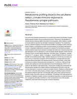 Metabolome profiling dissects the oat (Avena sativa L.) innate immune response to Pseudomonas syringae pathovars