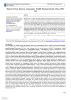 Historical niche tourism: Consumptive wildlife tourism in South Africa, 1890-1939