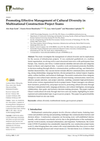 Promoting effective management of cultural diversity in multinational construction project teams