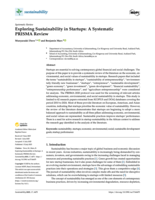 Exploring Sustainability in Startups: A systematic PRISMA review