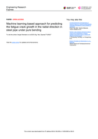 Machine learning-based approach for predicting the fatigue crack growth in the radial direction in steel pipe under pure bending